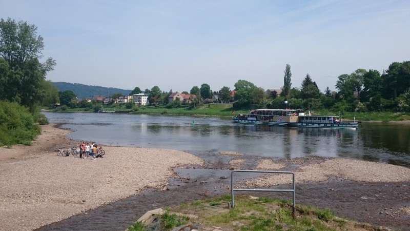 Il fiume Elba poco prima di arrivare a Dresda